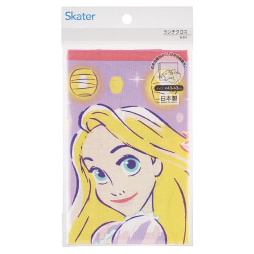 Skater Kids' Lunch Cloth, 43x43cm, Made in Japan, Disney Rapunzel 25, KB4-A