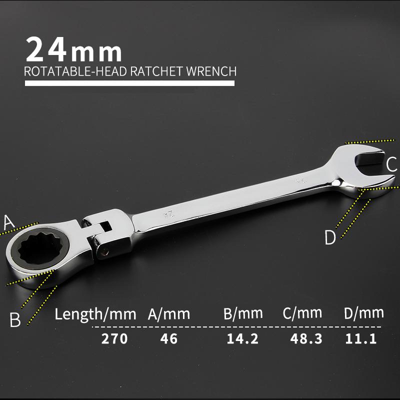 Activități multifuncționale Set chei cu clichet 180 de grade Chei flexibile cu cap deschis Unelte de mână pentru reparații auto Cheie combinată