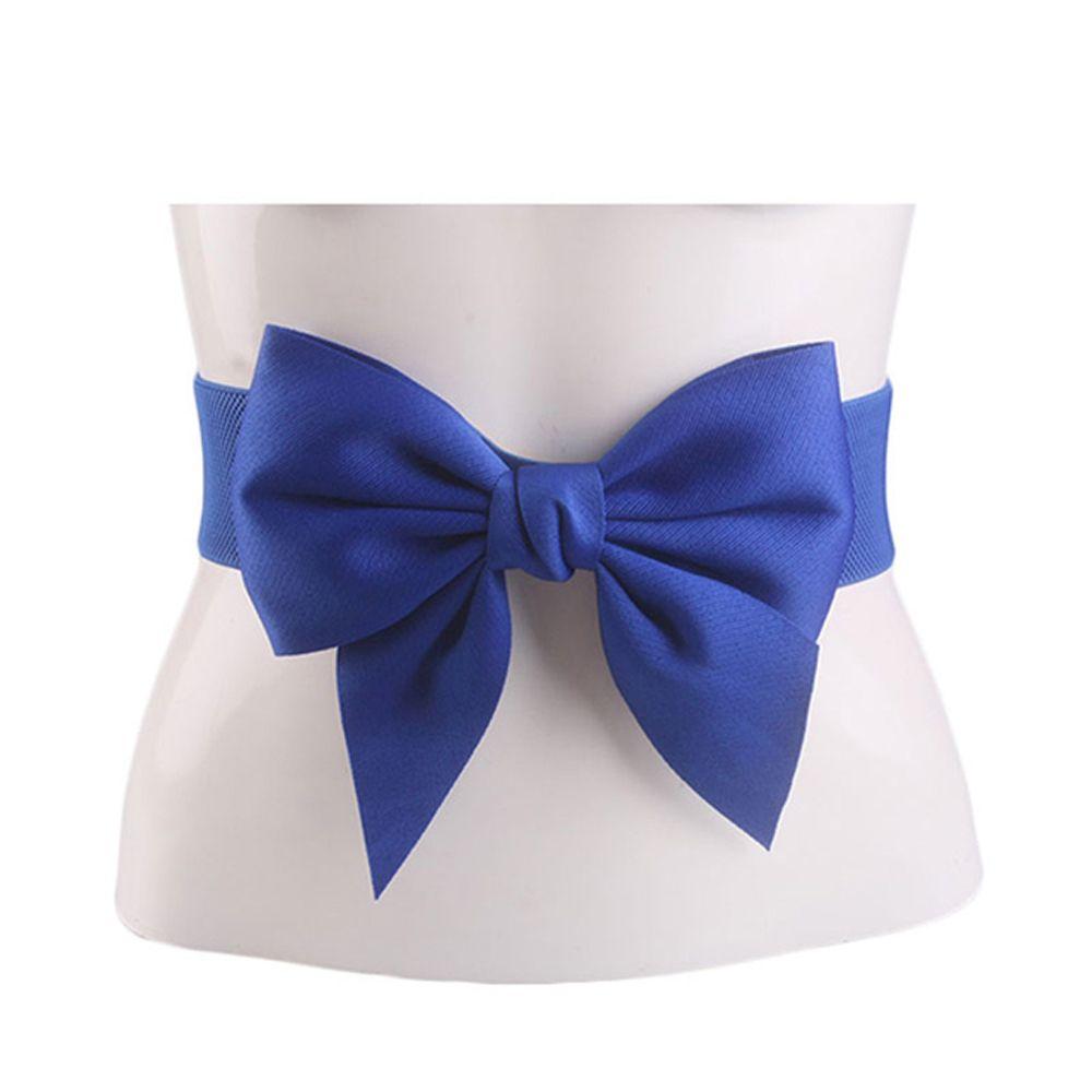 Elegant Vintage Wide Side Elastic Dress Decoration Korean Belt Women Waistbands Large Bow