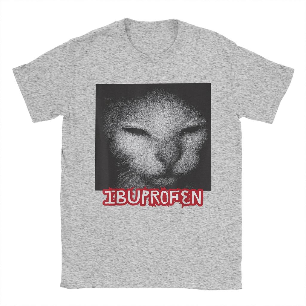 Harajuku T-Shirt Ibuprofen Funny Cat Meme Unhinged Cringe T-Shirts Novelty Tee Shirt for Mens Summer Y2K Short Sleeve Clothing