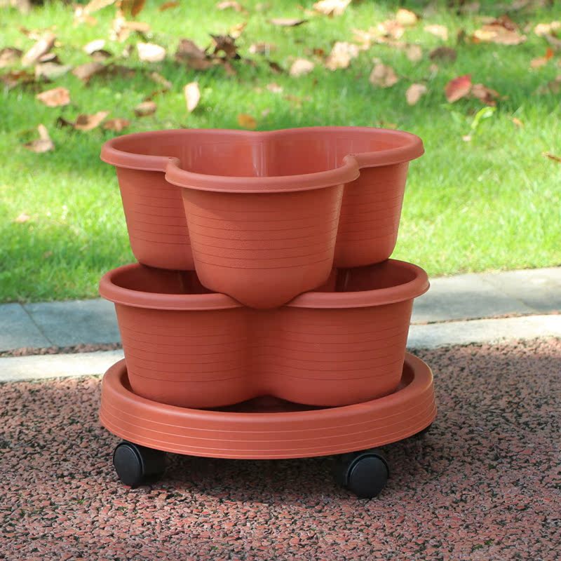 Vegetable Plastic Pot Family Balcony Strawberry Potted Plant Three Dimensional Multi-layer Space Saving Planting Flower Pots
