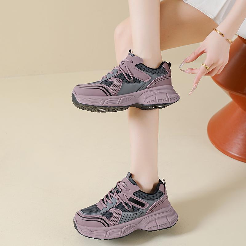 Women Breathable Mesh Dad Shoes 2026, Light Thick Sole Non-slip Durable All-match Daily Casual Sneakers
