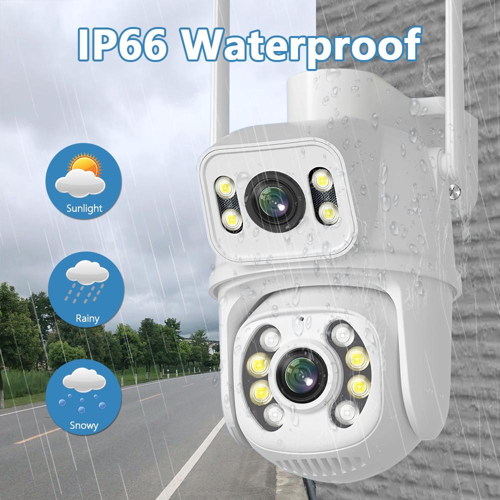 2024 Nová 8MP EU 4K duální čočka WIFI PTZ IP bezpečnostní kamera v reálném čase Duální obrazovka Ai Auto Tracking Body Detection Venkovní vodotěsný CCTV dohled