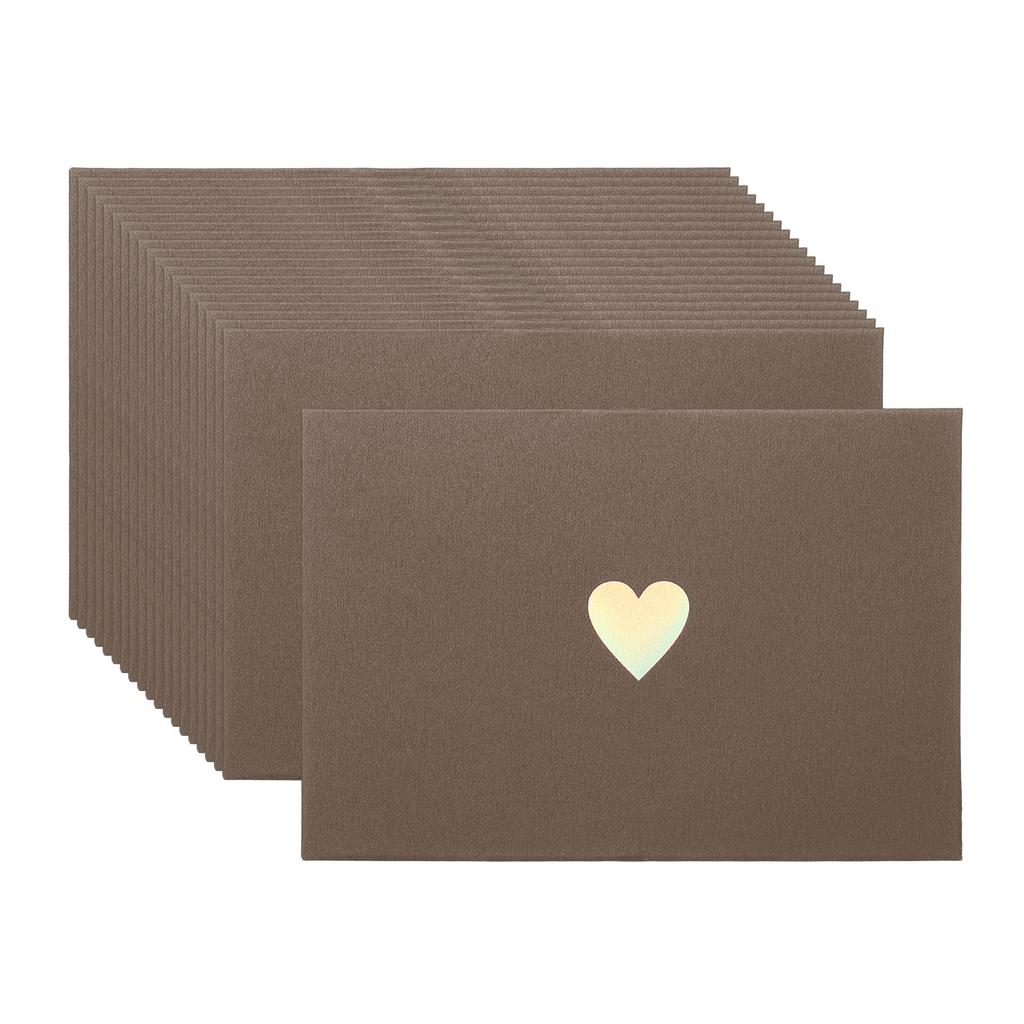20Pcs/Set Mini Card Envelopes Pearlescent Paper Envelopes Business Greeting Cards Holder with Heart Pattern for Birthday Wedding