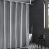 AooHome Shower 135cm Wide X 180cm Bath Unit with Solid White and Gray Curtain, Privacy, Privacy, Mildew-Resistant, Waterproof, Long, Accessories,