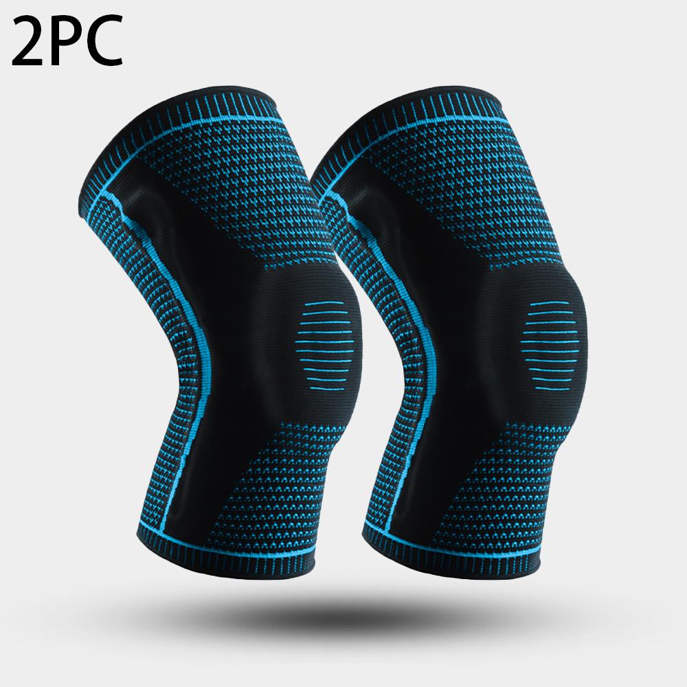 Sports Knee Brace Silicone Grip Anti Slip Support Basketball Running Compression Sleeves Lightweight Adjustable Breathable