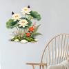 White Lotus Wall Sticker Waterproof Self-Adhesive Flowers Lotus Leaf Wall Decal Peel And Stick