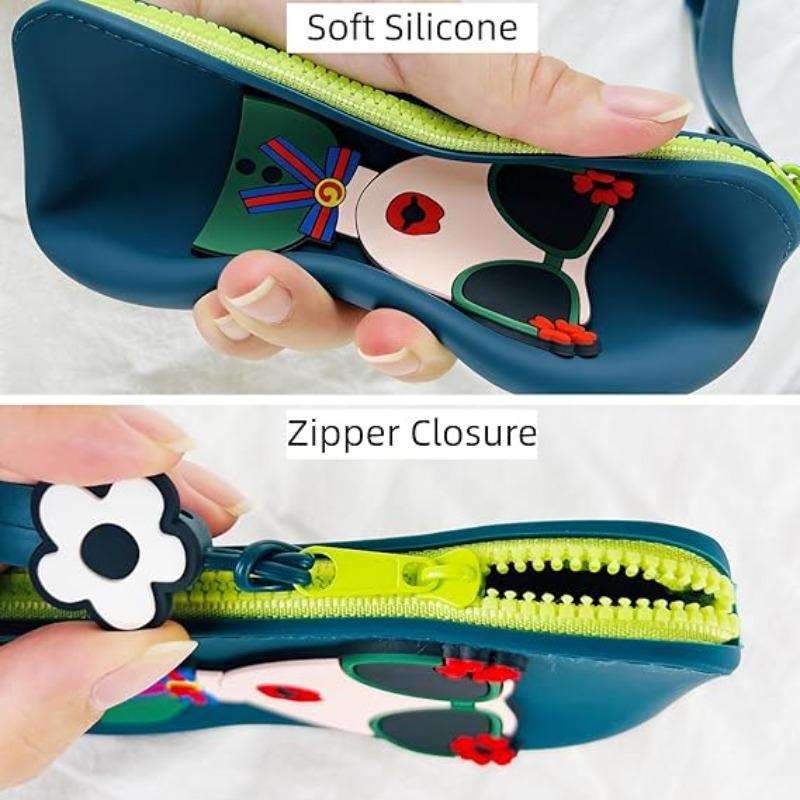1pc Waterproof Silicone Glasses Case with Handle, Travel Storage Bag, Portable Hanging Organizer for Eyewear Organizer