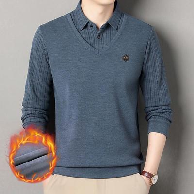 Polo a maniche lunghe da uomo per autunno e inverno - Ideale per persone di mezza età e anziani.