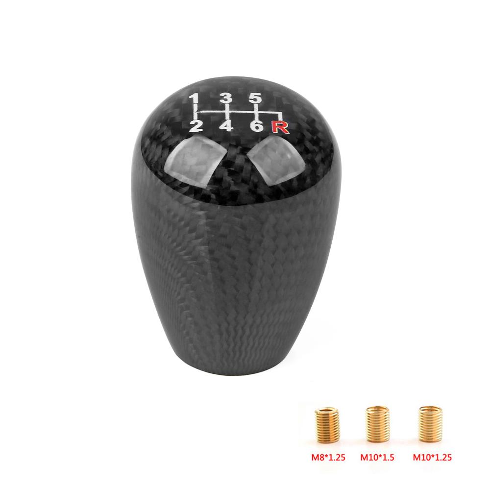 5/6 Speed Carbon Fiber Style JDM Gear Shift Knob 8MM 10MM 12MM Universal Shape Manual Transmission Shifter Lever Knob