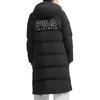 FILA Original Long Down Jacket Solid Color Simple Warm Long Hooded Down Coat Women outerwear Black F11W449906FBK