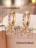 Luxury Female Rainbow Zircon Butterfly Hoop Earrings Fashion Gold Color Wedding  For Women