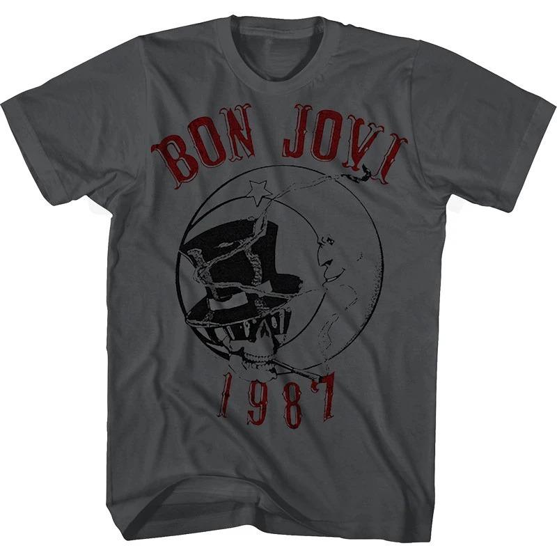 Moda Estiva 2026 T-shirt Trendy Metallo Bon Jovi Band Rock Casual T-shirt Uomo e Donna Band Cotone Gotico T-shirt Oversize