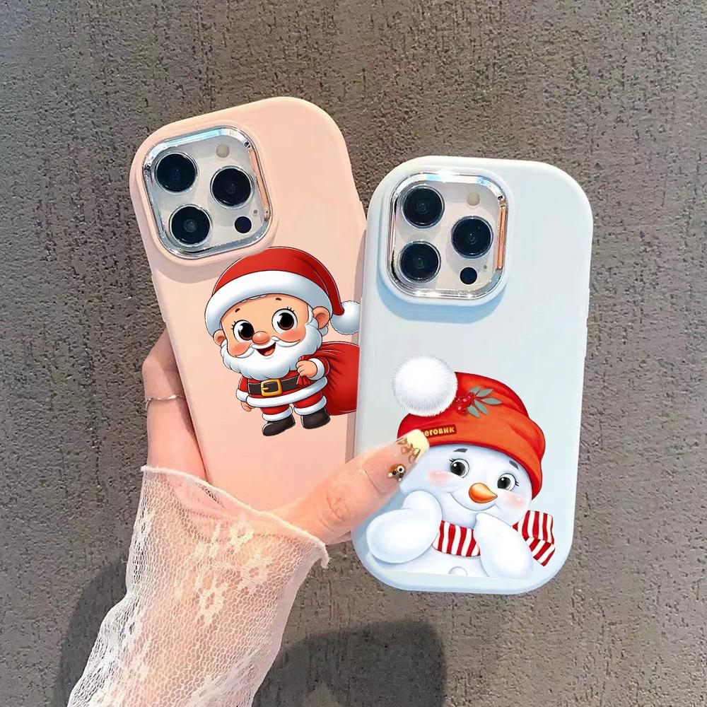 N98 La Mulți Ani Crăciun Fericit Huse pentru telefoane moi pentru iPhone 16 Pro Max Xiaomi 11 Lite Redmi 13C Note 11s Cadru placat Capac din spate pentru cameră