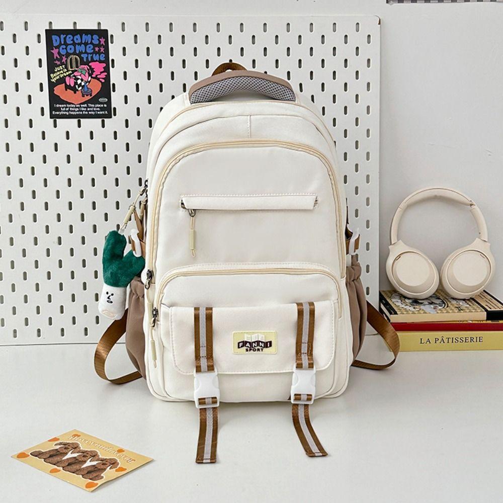 Waterproof Student School Bag Nylon Large Schoolbag Multi-function Backpack  Travel