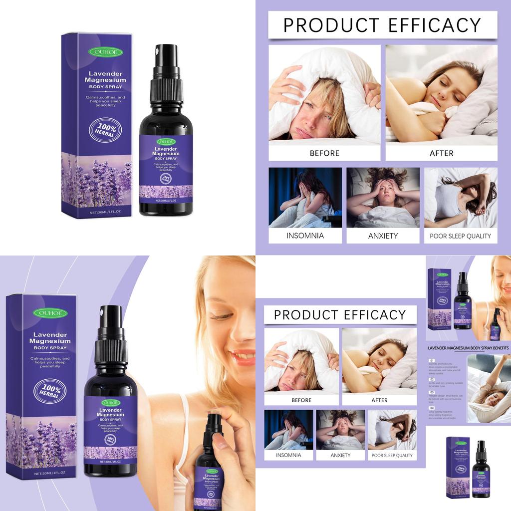 Ouhoe Lavender Sleep Spray For Relaxation And Comforting Atmosphere 30ml Ideal For Stress Relief