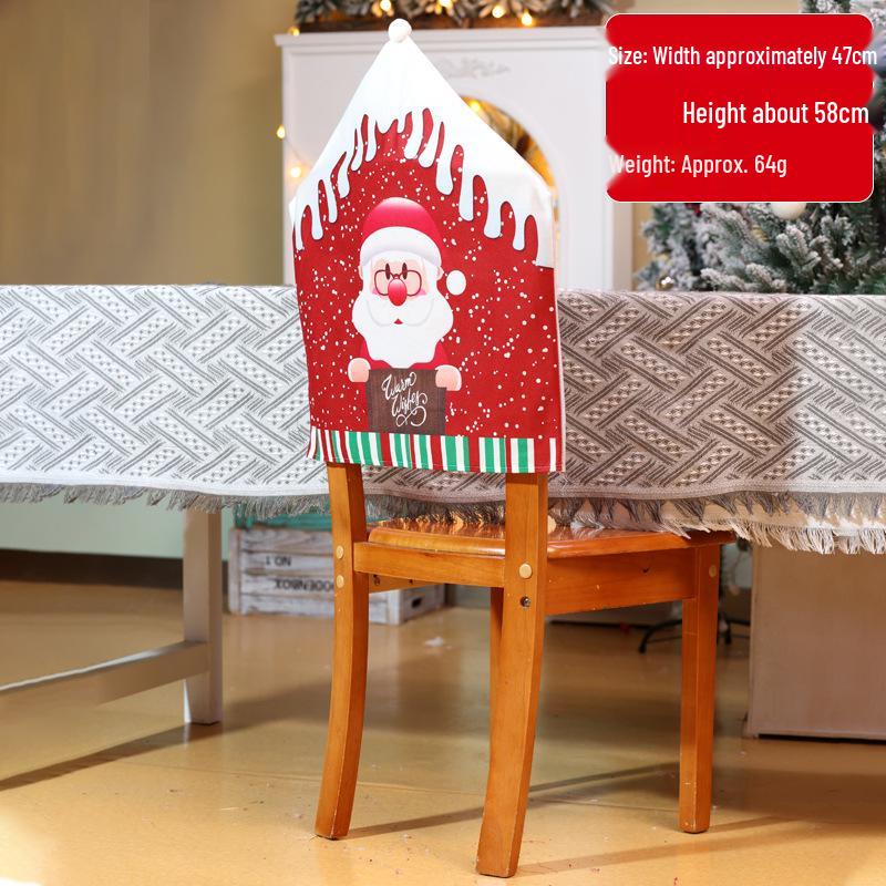 Christmas Santa and Snowman Chair Back Covers - Festive Restaurant Decorations