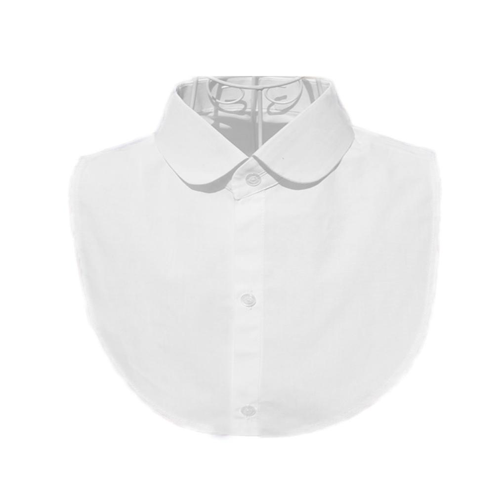 

Women Solid Front False Collar Shirt Shirt Cotton Collar Blouse Neckwear