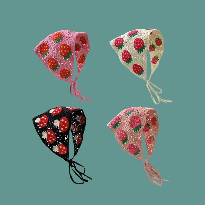 Süßes Niedliches Gestricktes Dreieck Stirnband Französischer Pastoralstil Stirnband Für Frauen Mädchen Kleine Blume Kopftuch Haaraccessoires