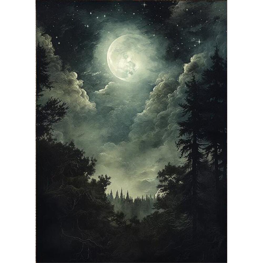 Forest Animals Butterfly Bat Plants Flowers Canvas Wall Art Nature Diamond Painting Decor Vintage Dark Skeleton Pumpkin Halloween