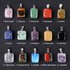 Semi Precious Stone Pendant Set Mixed Natural Gemstone Rectangle Pendant Necklace Charm Jewelry Gift Box
