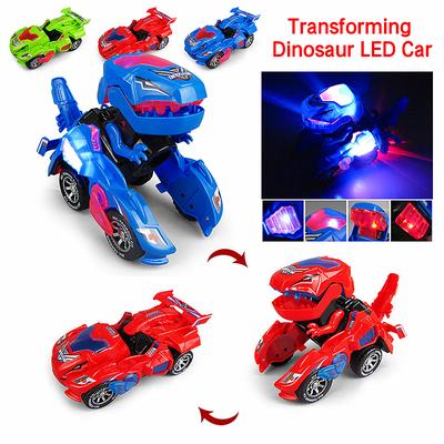Electric Lighting Transforming Dinosaur LED Car Kids Toys Children Gift