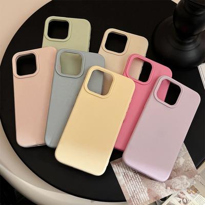 Soft Korean Ins Style Solid Color Suitable for Apple 17pro Max Mobile Phone Case Iphone16 Silicone 15 Soft Sleeve 13