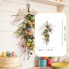 Künstliche Ostergirlande, Türschmuck mit Ei und Blume, Tropfenförmiger Kranz