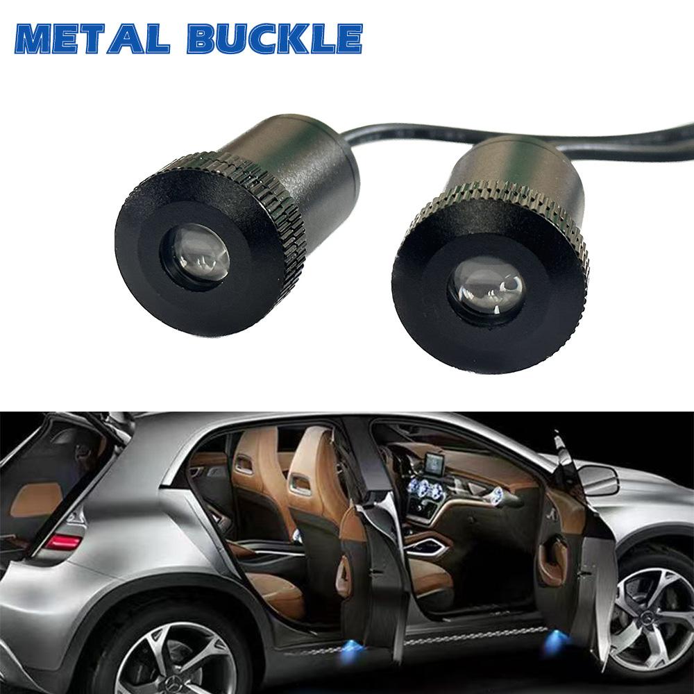 2Pcs Universal Car Door Lights Led Badge Welcome Light Logo HD Laser Projector Lamps Accessories Kits Car LED Logo Ghost Shadow