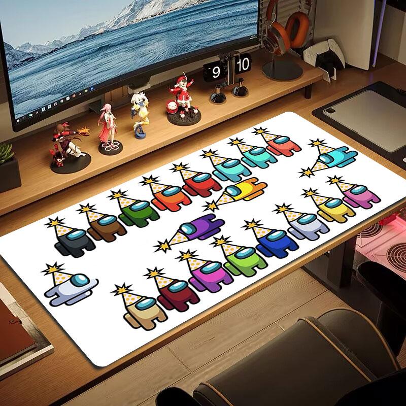 Among Us Large Size Mouse Pad Large Gaming Table Cushion Non-slip Laptop Tablet Big Mousepad XXL Mat Mini PC Playmat With Lock Edge