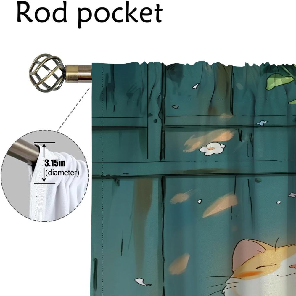 Summer Cat Halloween Decoration Curtains Child Room Home Interior Curtains for Camera Window Curtain Shades Partition Living