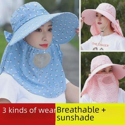 Chapéu de Sol Feminino Estilo Coreano com Aba Larga - Proteção UV para Ciclismo e Atividades ao Ar Livre