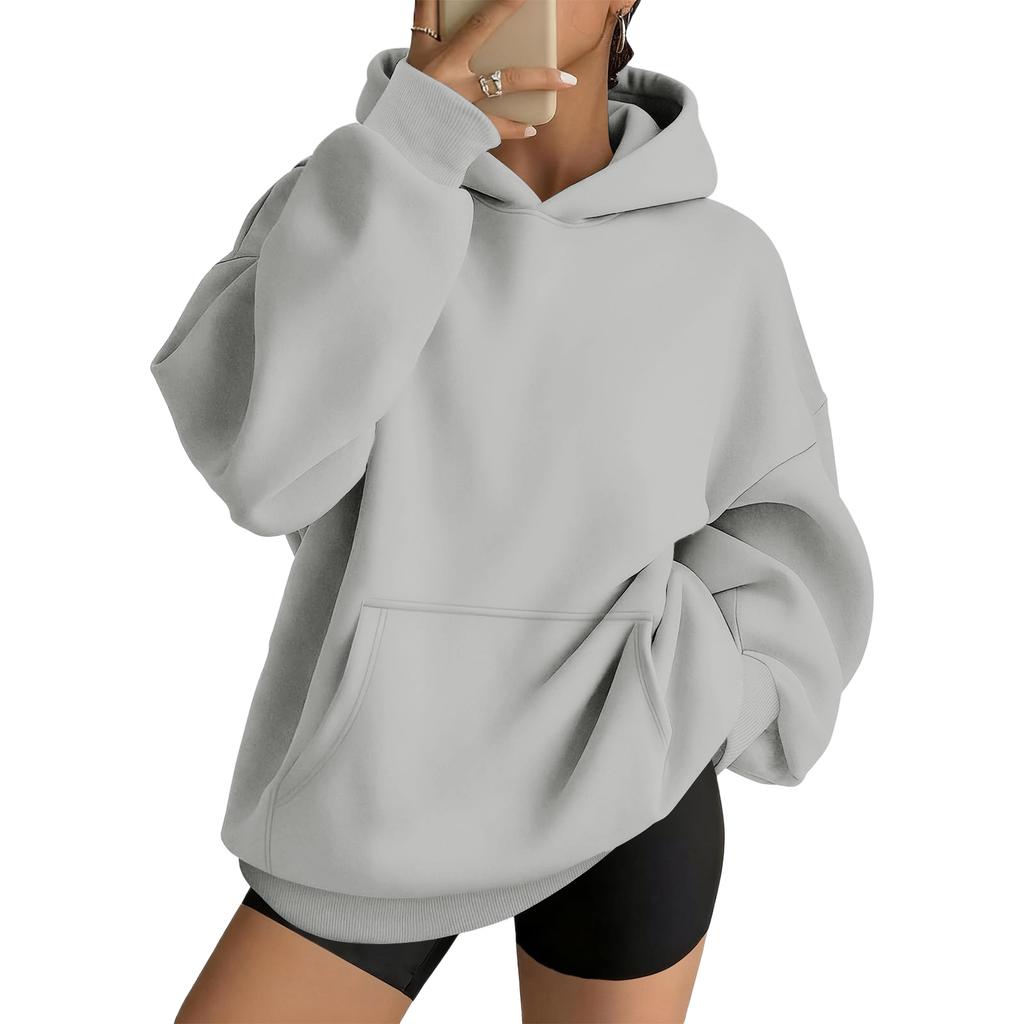 Women's Oversized Drop Shoulder Hoodie Pullover Long Sleeve Casual Loose Fit