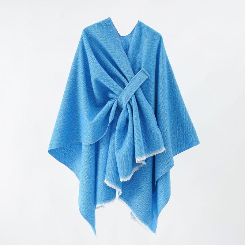 Solid Color Winter Knitted Shawl Wrap With Slit Hem Warm Lightweight Cape Women Men Street Style