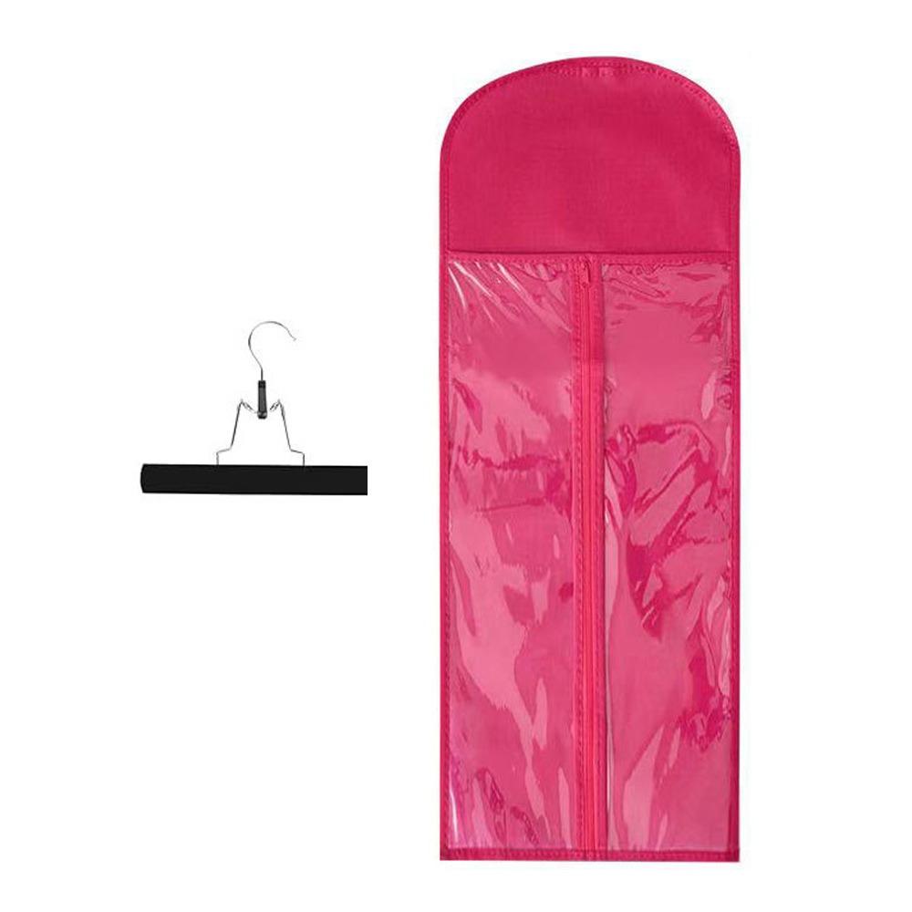 Com Cabide Bolsa de Armazenamento para Perucas à Prova d'Água e Poeira Cor Rosa Bolsa para Perucas Cabides de Madeira Personalizados Organizador de Armazenamento para Perucas