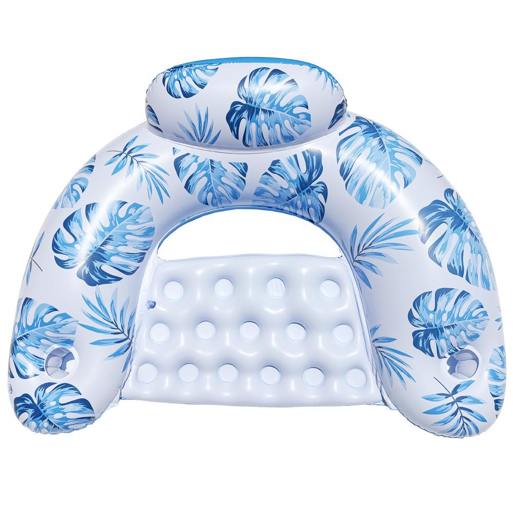 Inflatable Water Lounge Chair with Detachable Sunshade - U-shaped Raft for Adults, Thickened for Summer Floating Fun