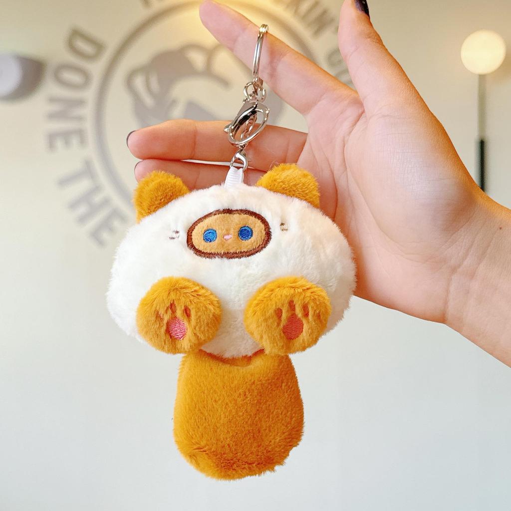 Cute Squeaky Kitten Keychain Plush Toy and Bag Charm