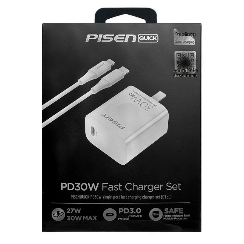 PISEN Foldable 30W PD Fast Charging Type-C Cable for Apple & Android Devices