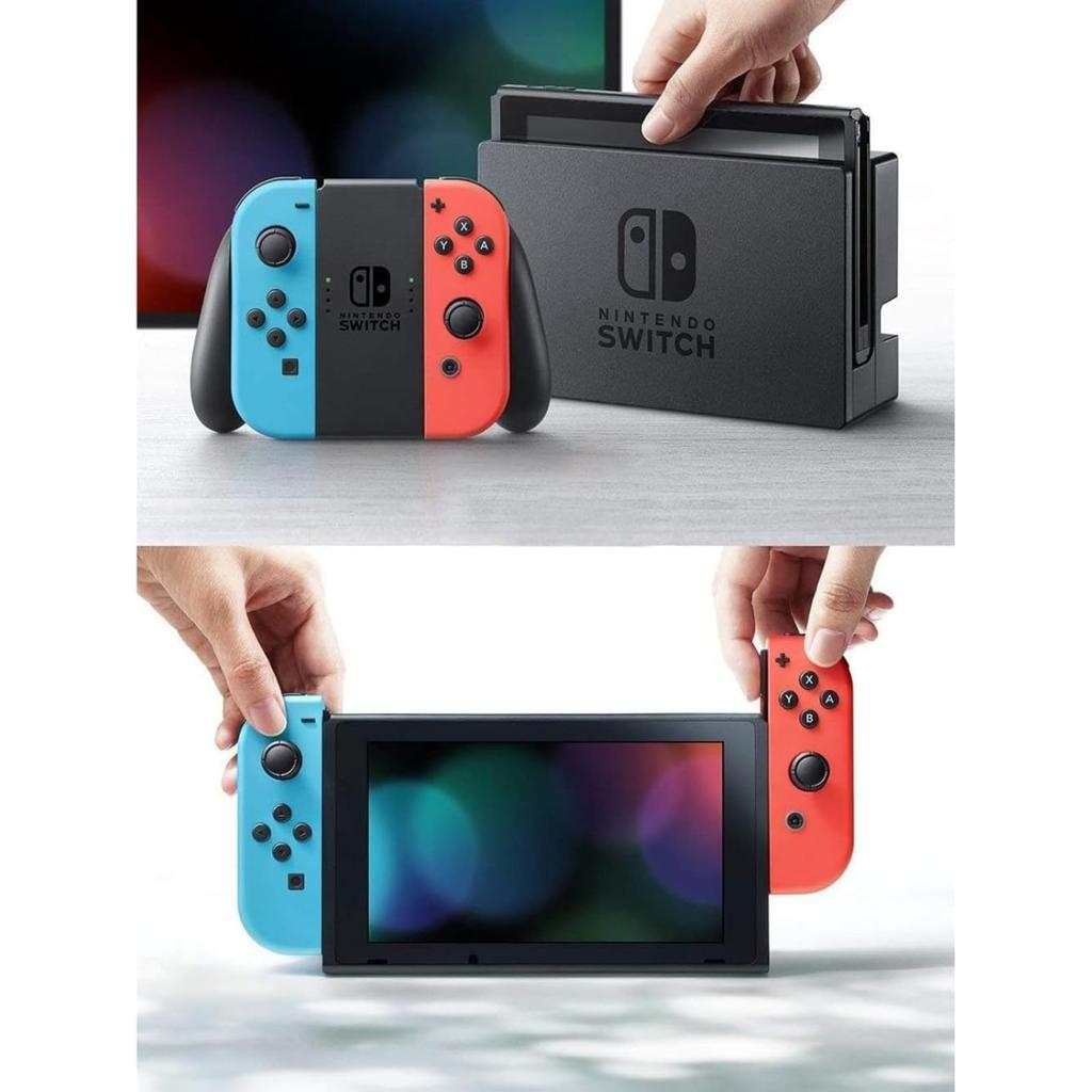 Refurbished Nintendo Switch Console with Neon Blue and Neon Red Warranty Joy-Con (L) (R) (HAC-S-KABAA) - 180-Day