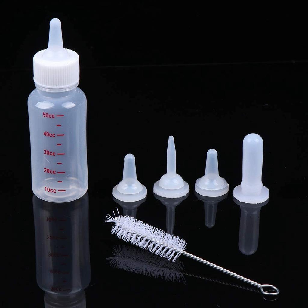 M-Modern-Pet Nursing Bottle Kits Replacement Nipple Cat Feeding Bottle For Newborn Kittens, Puppies, Rabbits, Small Animals