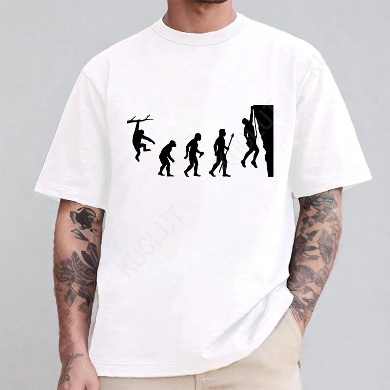 Fashion T-Shirts Male Tshirts Men Summer Tee Shirt Women Evolution Climbing Design Short Sleeve Top Tees Female Boy Brand Tees