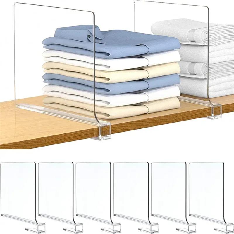 M-Modern-Transparent Shelf Dividers For Closet Organization - Wardrobe Organizer, Cupboard And Bookcase Partition Baffles