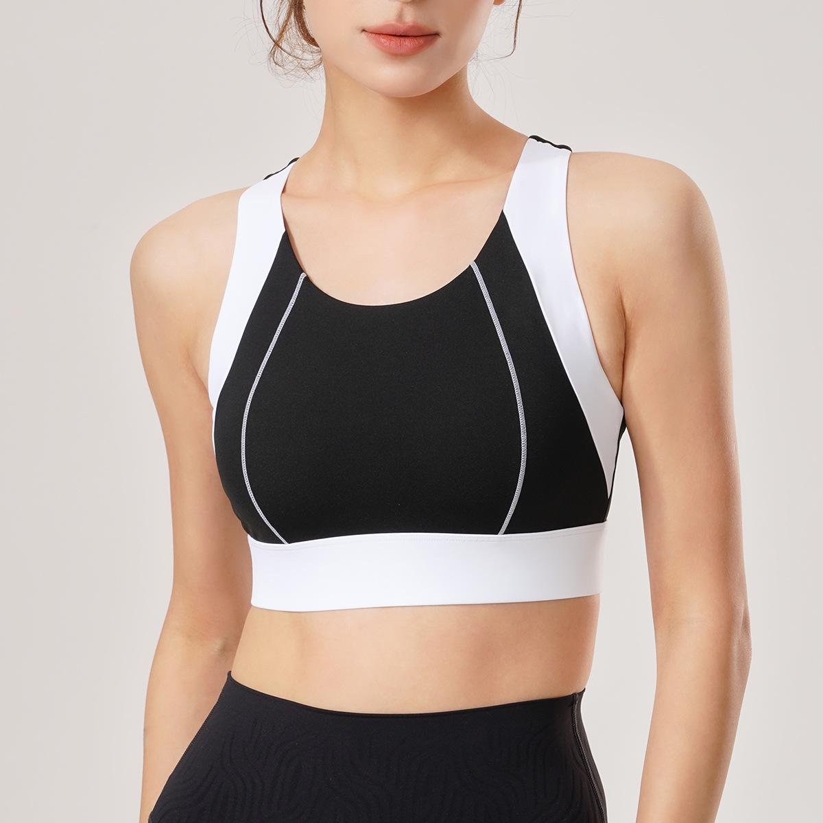 

Осенне-зимний спортивный бюстгальтер колор-блок: Поддержка высокой интенсивности для бега и йоги M
