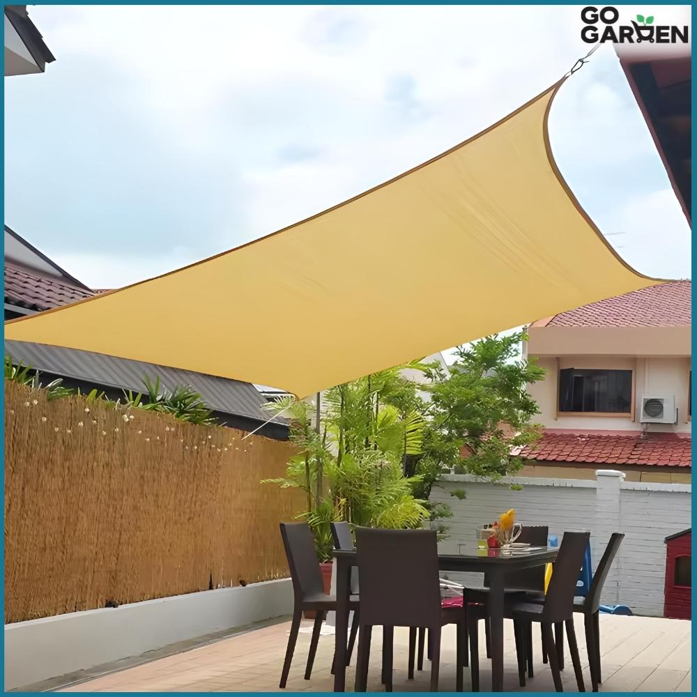 Large garden shade sail, beige, waterproof, awning, cover, 3x5 m