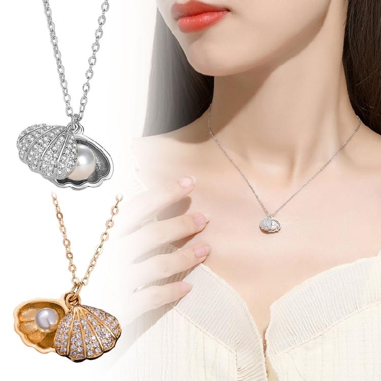 Sea for Shell Pendant Necklace Gold Silver Chain Necklace for Women Mermaid Neck