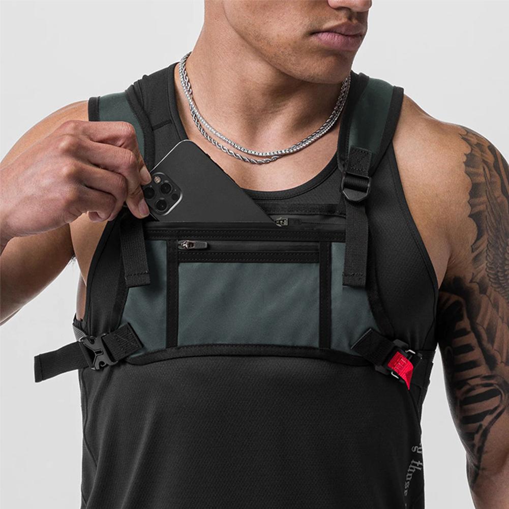 Running Vest Bag for Men Water Resistant Running Backpack with Phone Holder Waist Pack for Workouts