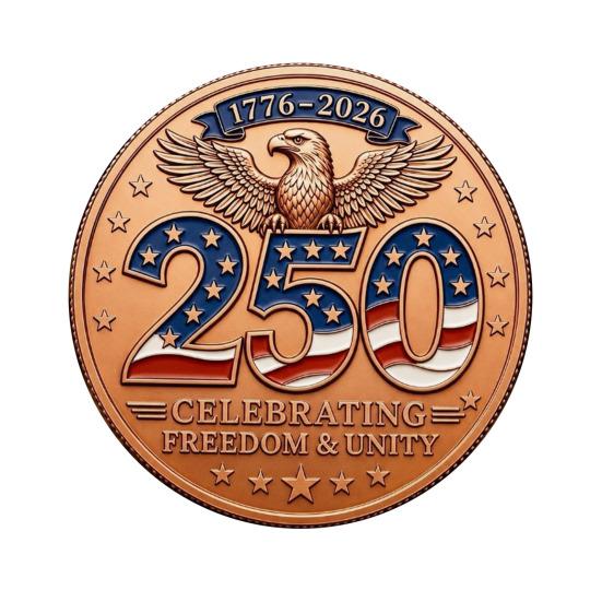 250th Anniversary Usa Commemorative Coin 1776-2026 Metal Patriotic Collectible Coin 1 Pc