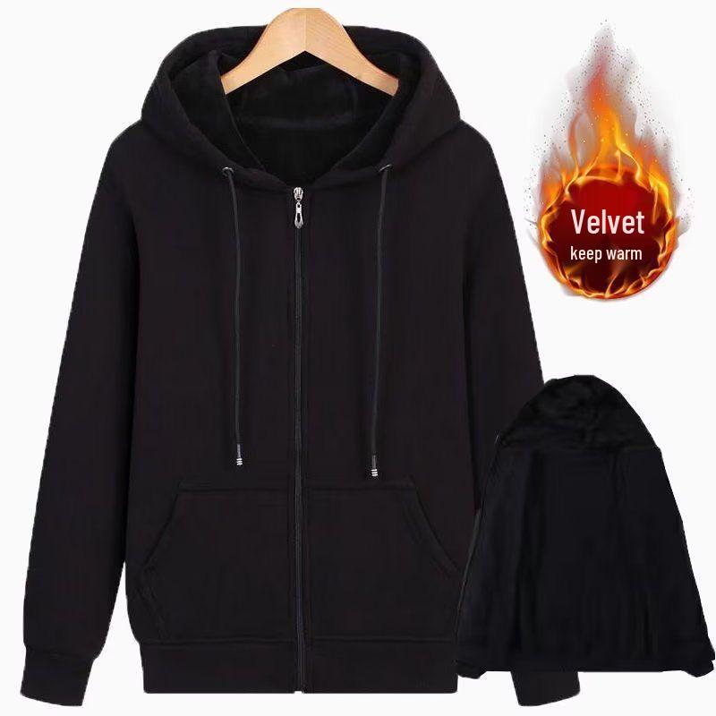 2025 Warm Fleece Hooded Zipper Cardigan - Korean Style Loose Fit for Couples