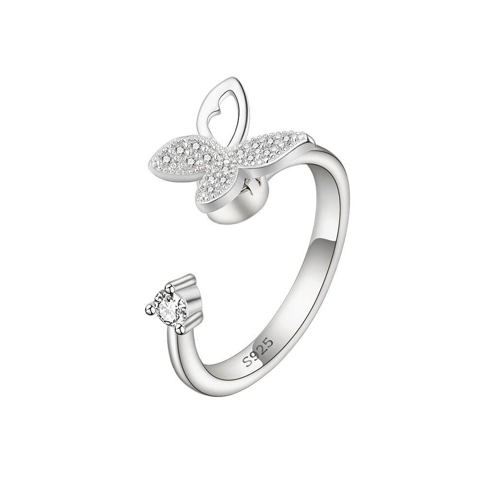 Anneaux Spinner Tourniquet Tournesol Cristal Brillant et Abeille Pour Femmes Anti Anxiété Contrôle Anti Stress Anneau Rotatif Cadeau Filles