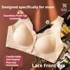 Women's Front-closure Bra with Fixed Cups Plus Size Push-up Bra Vest Style Seamless Bra for Middle-aged and Elderly Women